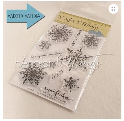 SNÖFLINGOR snowflakes clear stamp set from Hänglar & Wings A6