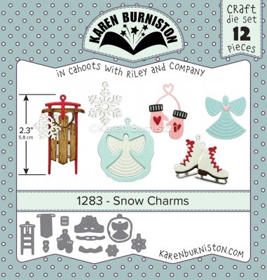 SNOW CHARMS die set 1283 - Stansmallar med vintertema från Karen Burniston