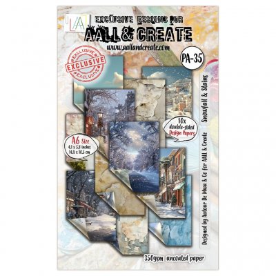 SNOWFALL AND STAINS design paper pad from AALL & Create A6