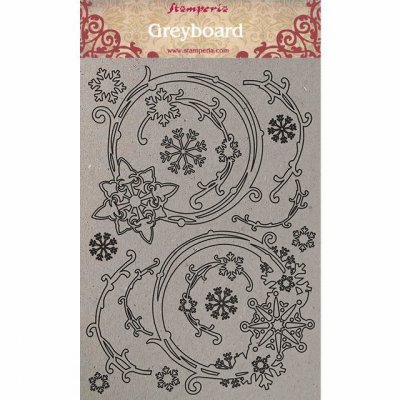 Snowflakes and garlands chipboard decorations - Dekorationer med jultema från Stamperia A4