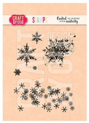 SNOWFLAKES clear stamp set - Stämpelset med snöflingor från Craft & You 9 x 11,5 cm