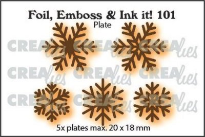 SNOWFLAKES foil emboss and ink it hot plate set - Värmeplattor med snöflingor från CreaLies ca 2x1,8 cm/st
