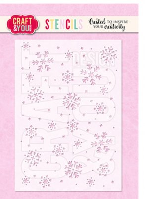 SNOWFLAKES stencil - Schablon med snöflingor från Craft & You 10,5 x 14,2 cm