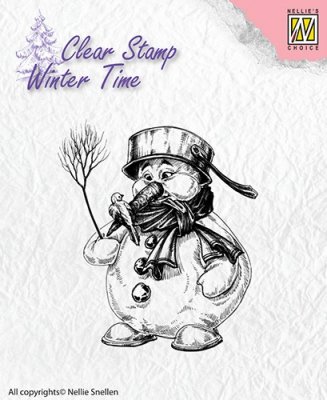snowman, pot, kastrull, snögubbe, stämpel, stamp, nellie snellen