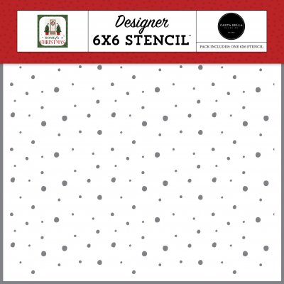Snow Much Fun Stencil 6x6 - Schablon med snöfall från Carta Bella 15x15 cm