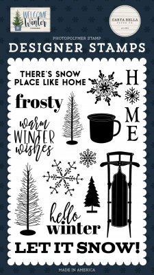Snow Place Like Home Clear Stamp set - Stämpelset med vintertema från Carta Bella