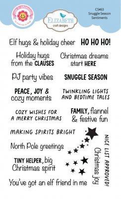 SNUGGLE SEASON SENTIMENTS clear stamp set from Elizabeth craft designs