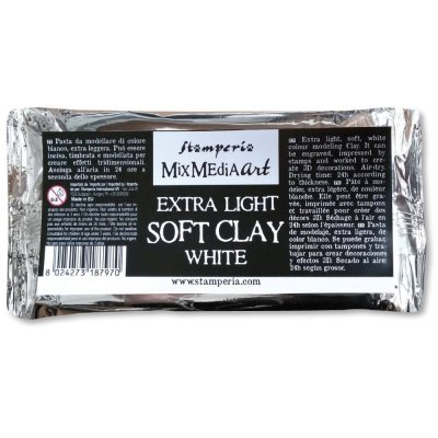 White extra soft clay 160 g - Extra mjuk vit lera från Stamperia