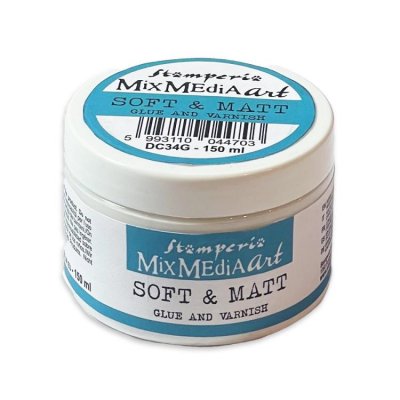 SOFT & MATT GLUE & VARNISH - Mjuk, matt, lim och lack från Stamperia 150 ml