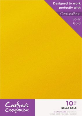 SOLAR GOLD Glitter Card A4 Pack (10 pcs) - Solguldsfärgat glitterpapper från Crafter's Companion