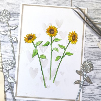SOSROSOR blomstansmallar från Gummiapan ca 28 x 86 mm, 28,5 x 87 mm och 30,5 x 84,5 mm