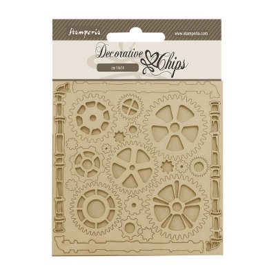 PIPES AND MECHANISM songs of the sea decorative chips from Stamperia