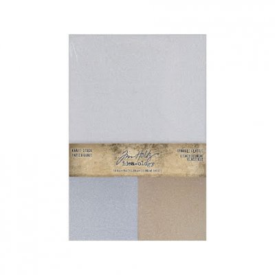 SPARKLE CLASSIC KRAFT PAPER PAD 6X9 - Glitterpapper med kraft-kärna från Tim Holtz Idea-ology ca 15x22,8 cm
