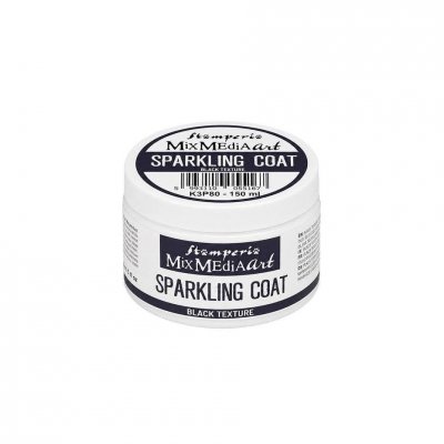 BLACK TEXTURE SPARKLING COAT - Svart pasta med glitter från Stamperia 150 ml