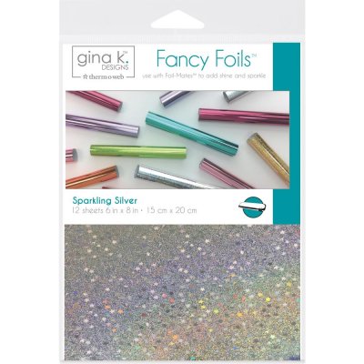 Sparkling silver Fancy foil 6x8 (12) - Folieark från Gina K 15x20 cm