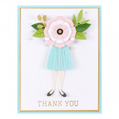 I Dance flower Etched Die set - Stansmallar till kvinna, blomma, mugg och lim från Spellbinders