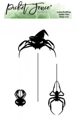Scene Building Spider Halloween Die set - Spindelstansmallar från Picket fence studios