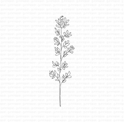 Spirea växtstämpel från Gummiapan 2,7x10 cm