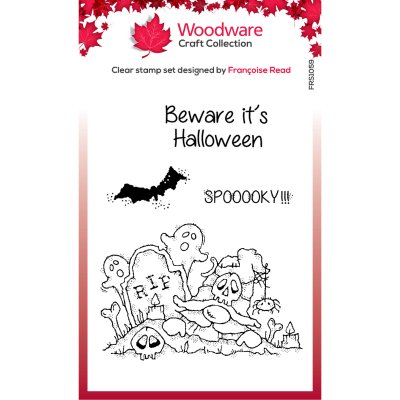 SPOOKY NIGHT Halloween clear stamp set - Stämpelset från Woodware