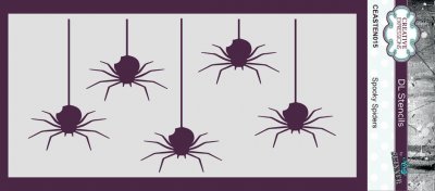 Spooky spiders DL Halloween stencil from Andy Skinner Creative Expressions 9,9x21 cm