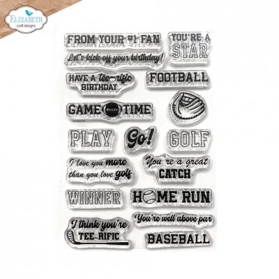 SPORTS SENTIMENTS clear stamp set from Elizabeth craft designs