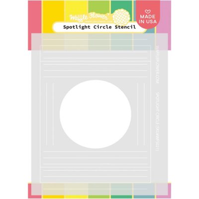 Spotlight circle stencil 5.25X6.5 - Schablon med cirkel i mitten från Waffle Flower