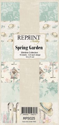 Spring garden slimline paper pack from Reprint 10x21 cm