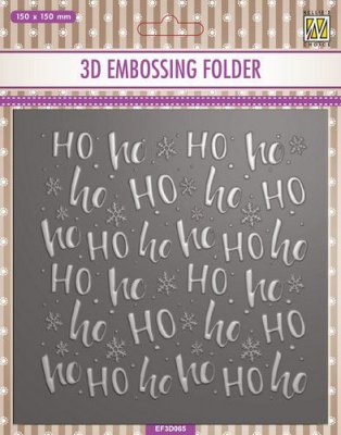 HO HO HO square embossing folder - Embossingfolder från Nellie Snellen 15x15 cm