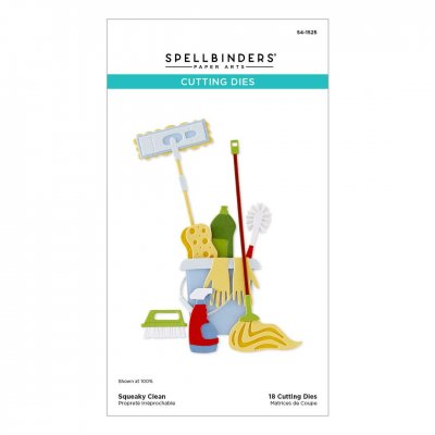 SQUEAKY CLEAN shiny new day die set - Stansmallar med städtema från Spellbinders