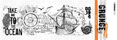 Nautical grunge clear stamp - Stämpel med havstema (nautica) från Studio Light 21*7,4 cm