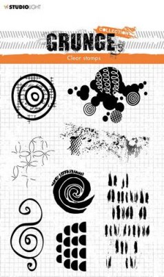 Grunge collage clear stamp set 451 - Stämpelset med mönsterstämplar från Studio Light 21*7,4 cm