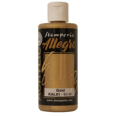 GOLD ALLEGRO ACRYLIC PAINT - Guldfärgad akrylfärg från Stamperia 59 ml