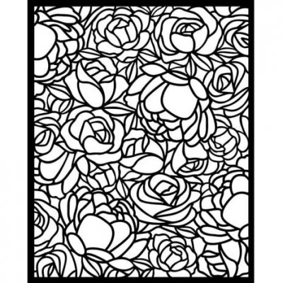 ROSE PATTERN Romance Forever Thick Stencil - Schablon med rosor/blommor från Stamperia 20x25 cm
