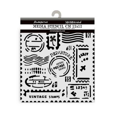 STAMPS art of travelling stencil 12x12 cm from stamperia