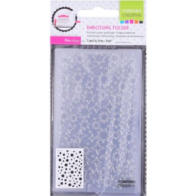 Starry sky embossing folder - Embossingfolder med stjärnor från Vaessen Creative 12,7x7,5 cm