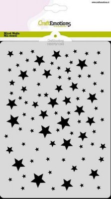 STARS 2 stencil - Schablon med stjärnor från Craft Emotions A5