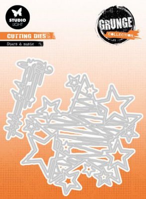 STARS AND MUSIC grunge die 435 from Studio Light 13,5x13,5 cm