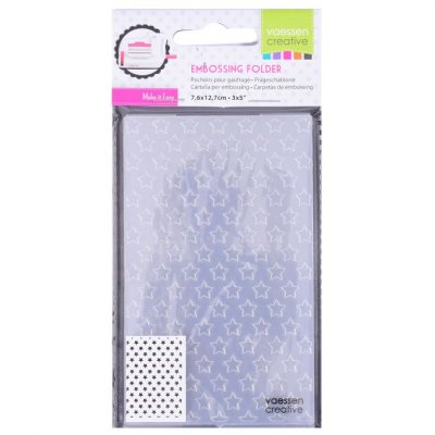 Stars embossing folder - Embossingfolder med stjärnor från Vaessen Creative 12,7x7,5 cm
