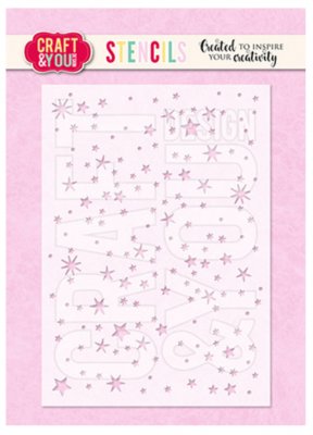 STARS stencil - Schablon med stjärnor från Craft & You design 10,5 x 14,2 cm