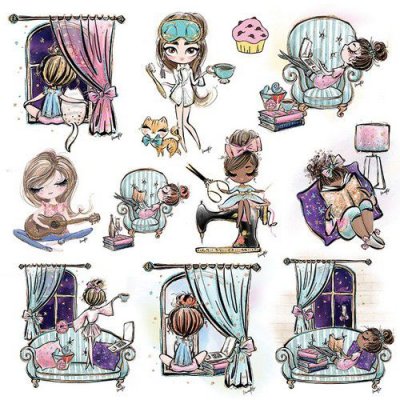 Stay at home element sheets - Klippark med egentid-tema från Craft&You 30*30 cm