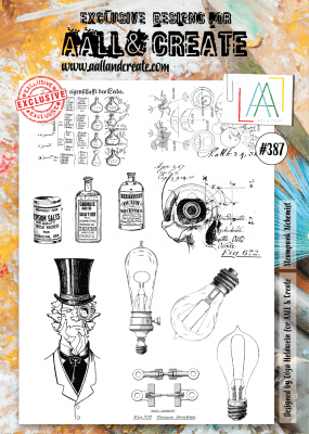 Steampunk alchemist clear stamp set from AALL & Create A4