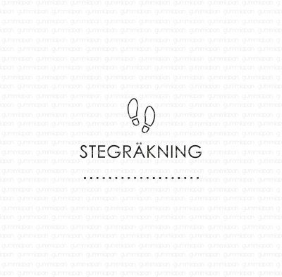 Stegräkning med fotavtryck Swedish step count rubber stamp from Gummiapan 3x2 cm