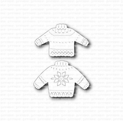 STICKADE TRÖJOR knitted sweaters die set from Gummiapan 3,6x2,2 and 3,7x2,5 cm