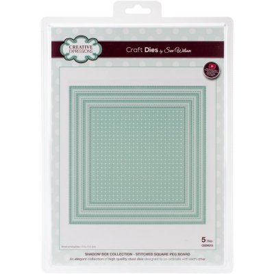 Stitched square peg board die set - Kvadratiska stansmallar med sömkant från Creative Expressions