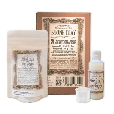STONE CLAY mixed media art kit - Stenlera från Stamperia 80 ml + 200 g