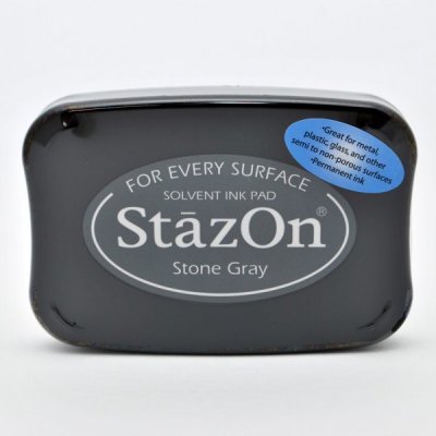 Stone Gray solvent ink pad - Stengrå stämpeldyna med alkolbaserat bläck från StazOn