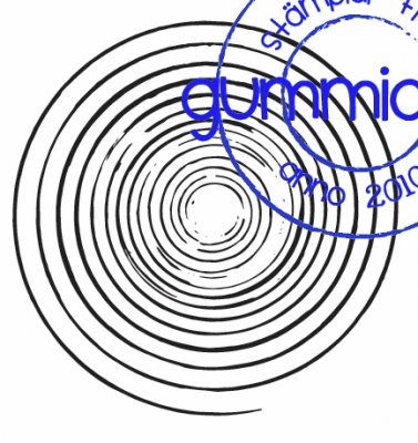 Stor spiral - Texturstämpel från Gummiapan ca 7 cm i diameter