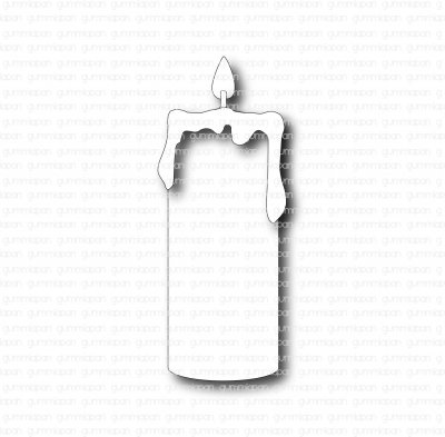 Stort stearinljus stansmallar från Gummiapan 2,8x7,05 cm