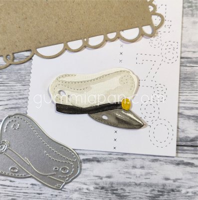 Student's cap with stitches die STUDENTMÖSSA MED STYGN from Gummiapan ca 61x38 mm