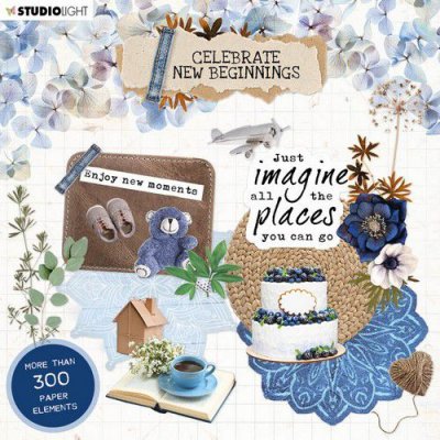 Celebrate new beginnings die cut pad 666 - Utstansade dekorationer från Studio Light 15x15 cm